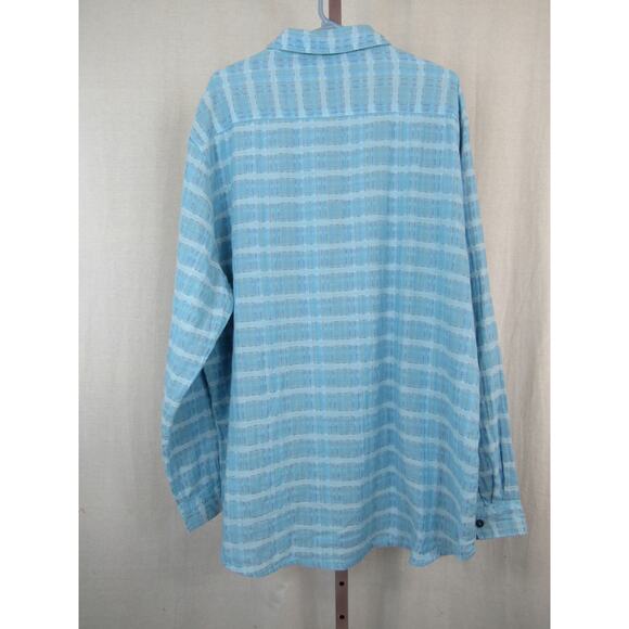 Carbon2Cobalt Men's Blue Sea Change Chambray Plaid Button Up LS Shirt Size XLT - Picture 6 of 7